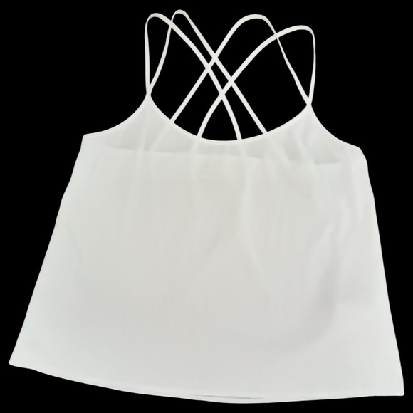 Abercrombie & Fitch Strappy Tank Top women's Size L Cream Color Crepe Pullover - Picture 1 of 10